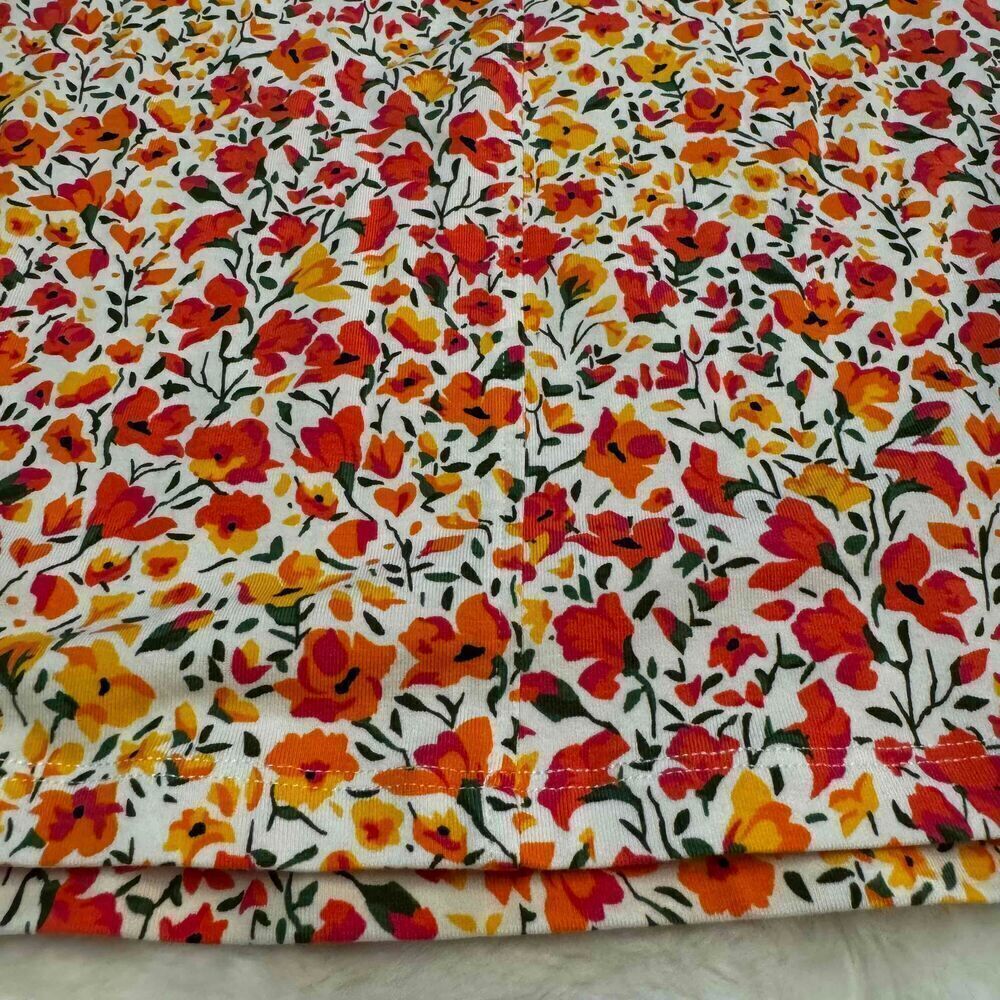 Isaac Mizrahi Live Orange Yellow Floral Short Sleeve A Line Dress Pockets SizeXS - Picture 8 of 12